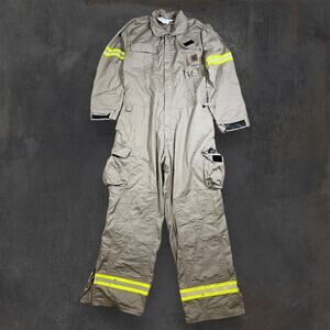 Chieftain Wildland Coveralls Beige 9.0 oz Indura Fire Retardant Cotton Men's 2XL
